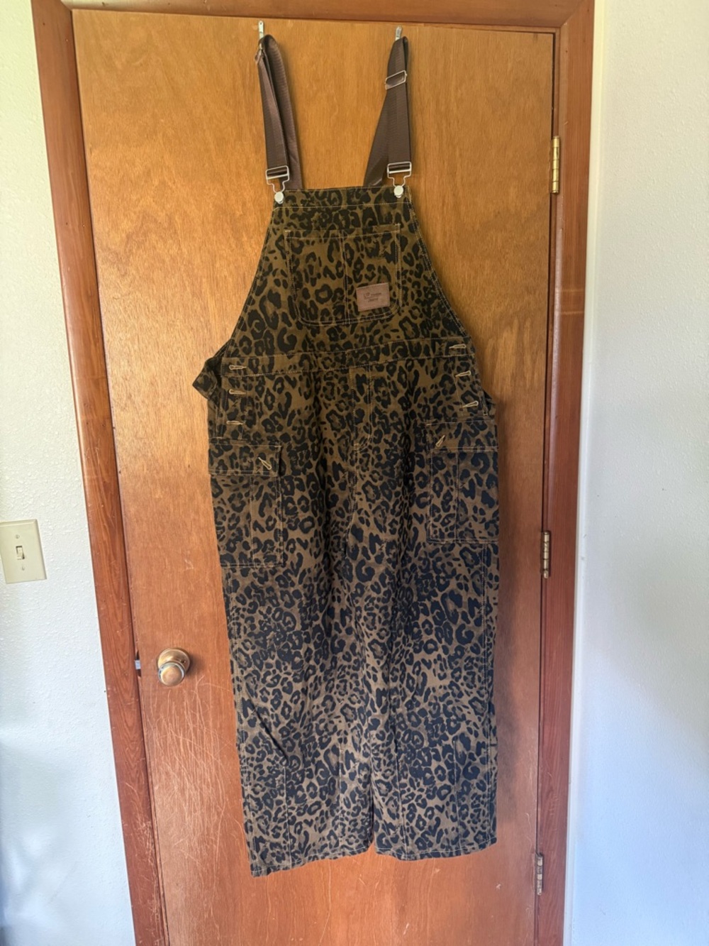 Leopard Print Utility Overalls